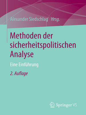 cover image of Methoden der sicherheitspolitischen Analyse
